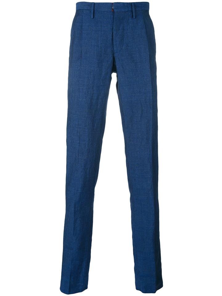 Incotex - Relaxed Trousers - Men - Linen/flax/wool - 52, Blue, Linen/flax/wool