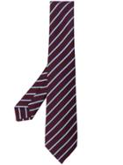 Kiton Woven Striped Tie - Pink & Purple