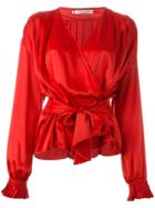 Christian Dior Vintage Wrap Blouse - Red