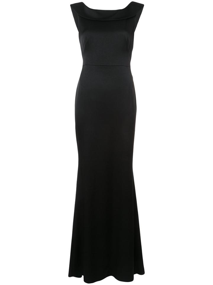 Paule Ka Boat Neck Gown - Black