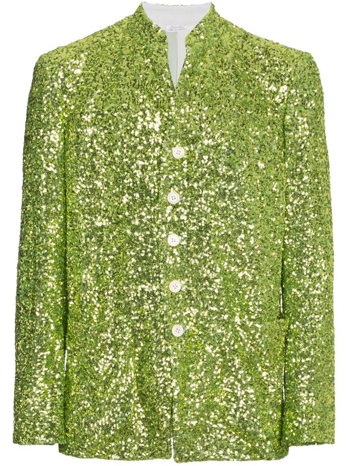 Comme Des Garçons Homme Plus Green Sequin Blazer