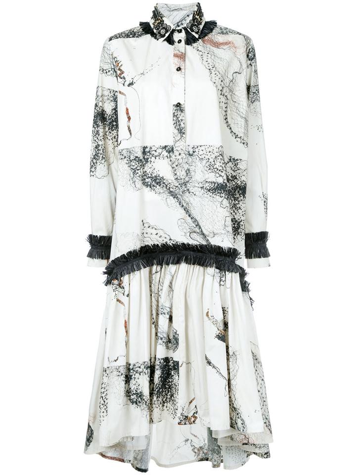 Antonio Marras - Abstract Print Shirt Dress - Women - Cotton - 44, Nude/neutrals, Cotton