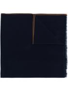 Eleventy Stripe Hem Scarf - Blue