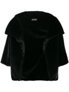 Styland Faux Fur Cropped Jacket - Black