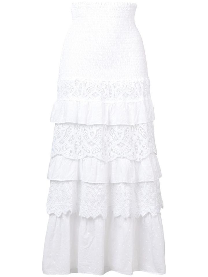 Temptation Positano Long Layered Skirt - White