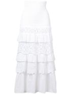 Temptation Positano Long Layered Skirt - White