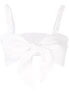 Venroy Tie Knot Bandeau Cropped Top - White