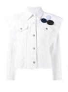 Mm6 Maison Margiela Patch Shirt Jacket, Women's, Size: 40, White, Cotton