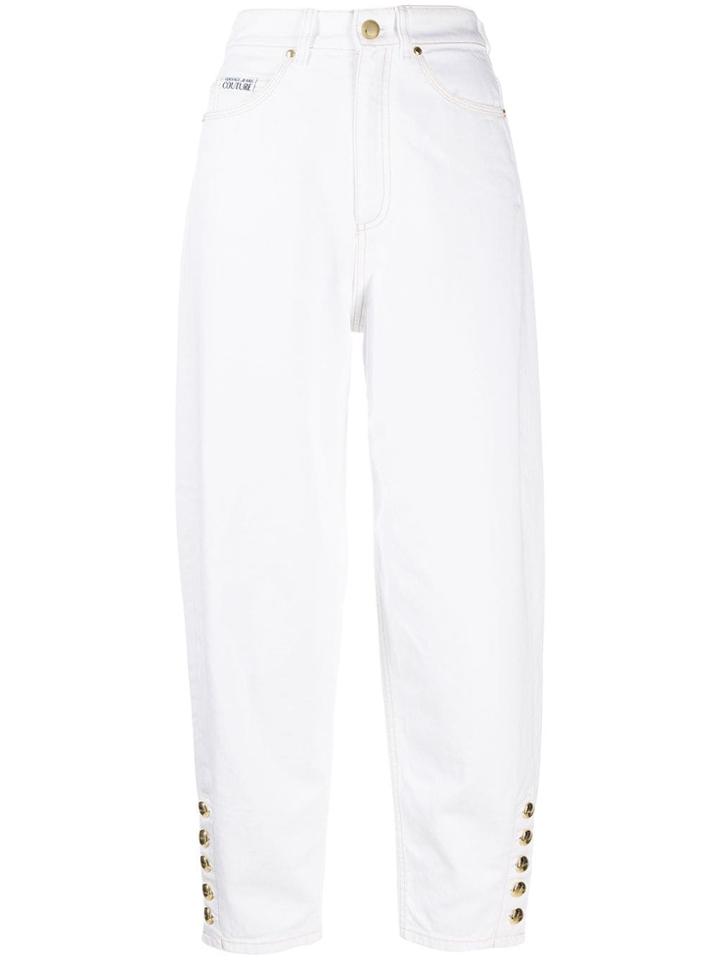 Versace Jeans Couture Cropped Boyfriend Jeans - White