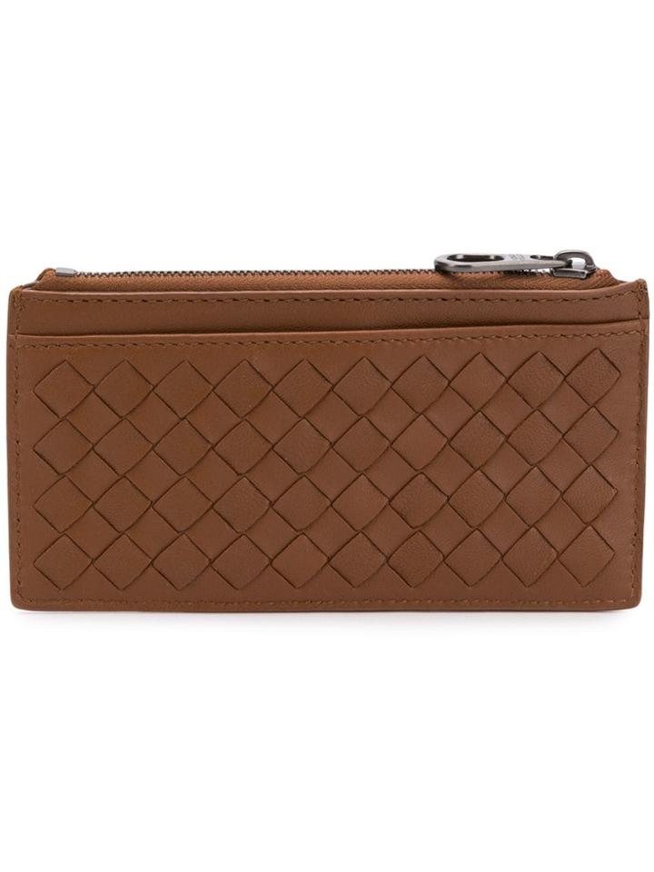 Bottega Veneta Intrecciato Zipped Cardholder - Brown