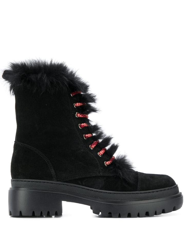 Pollini Suede Boots - Black