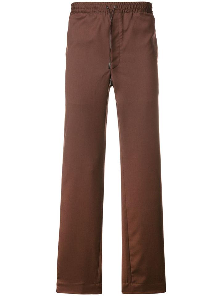 Qasimi Flared Relaxed Trousers - Brown