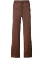 Qasimi Flared Relaxed Trousers - Brown