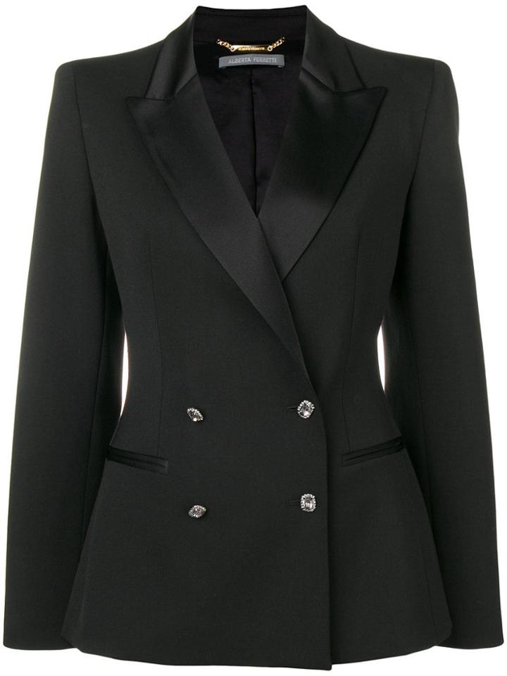 Alberta Ferretti Fitted Double Breasted Blazer - Black