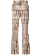 No21 Plaid Flared Trousers - Nude & Neutrals
