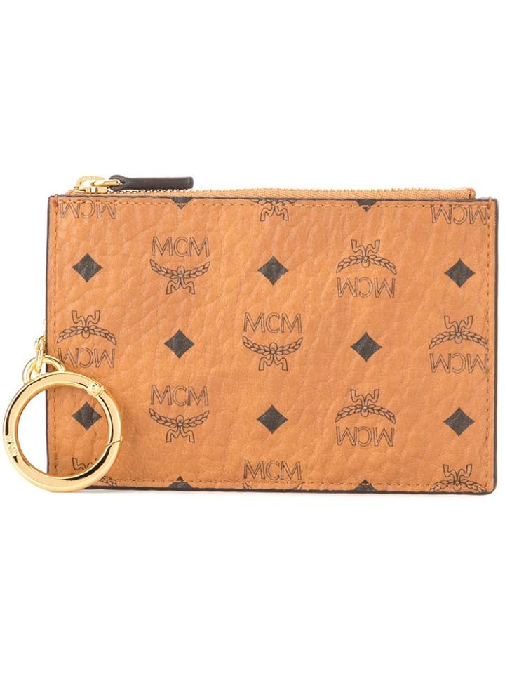 Mcm Logo Print Coin Purse - Brown