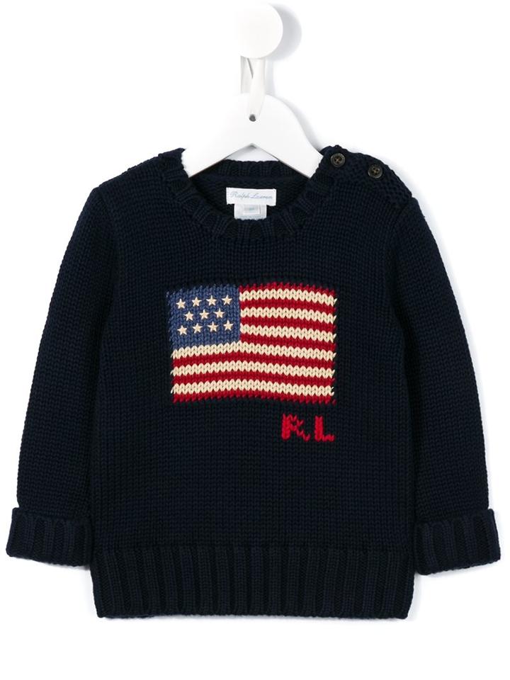 Ralph Lauren Kids - American Flag Jumper - Kids - Cotton - 6 Mth, Blue