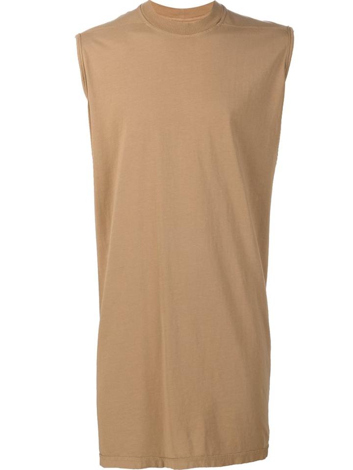 Rick Owens Drkshdw Oversized Tank Top, Men's, Brown, Cotton