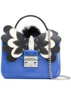 Furla Pom Pom Appliqué Metropolis Top Handle Bag - Blue