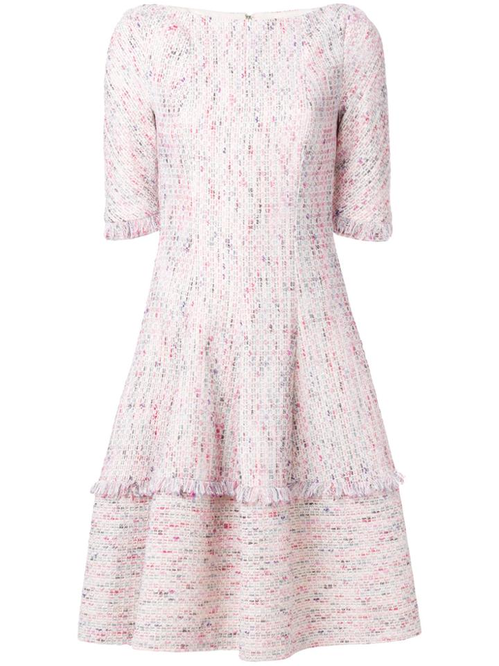 Talbot Runhof Tweed Dress - Pink & Purple