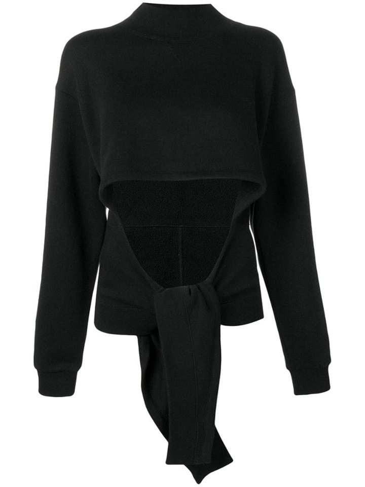 T By Alexander Wang Neck Wrap Front Sweatshirt - Black