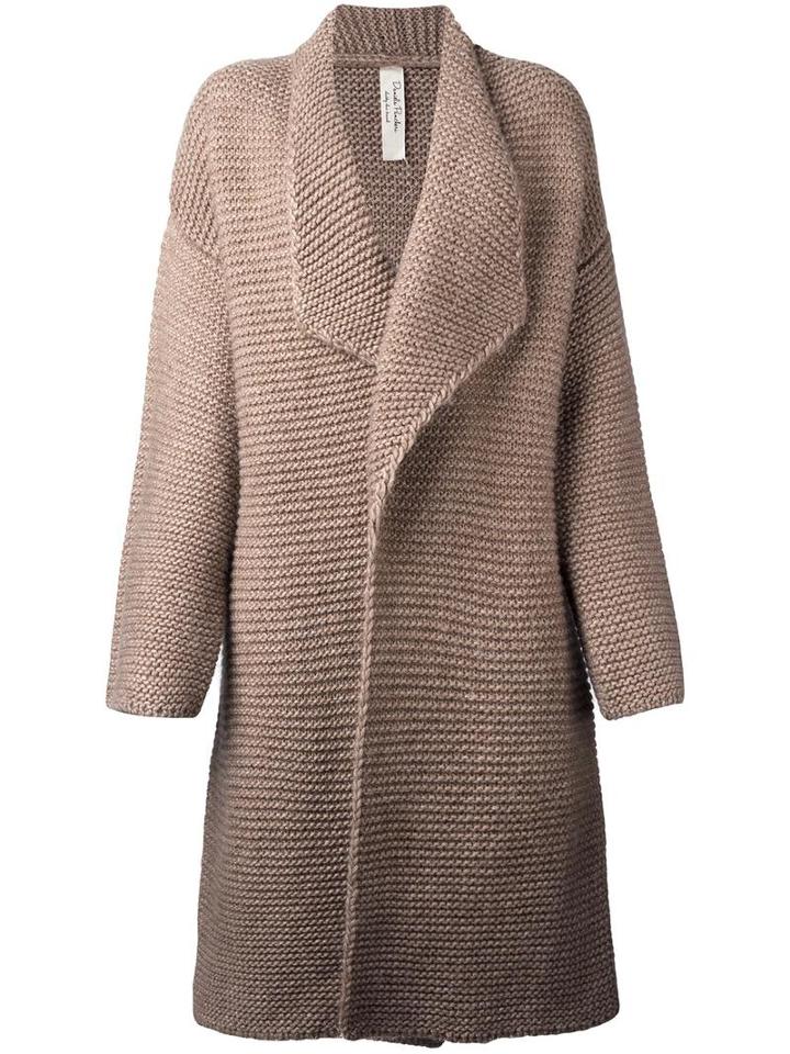 Daniela Pancheri Thick Lapels Cardi-coat, Women's, Size: I, Brown, Polyamide/wool/alpaca