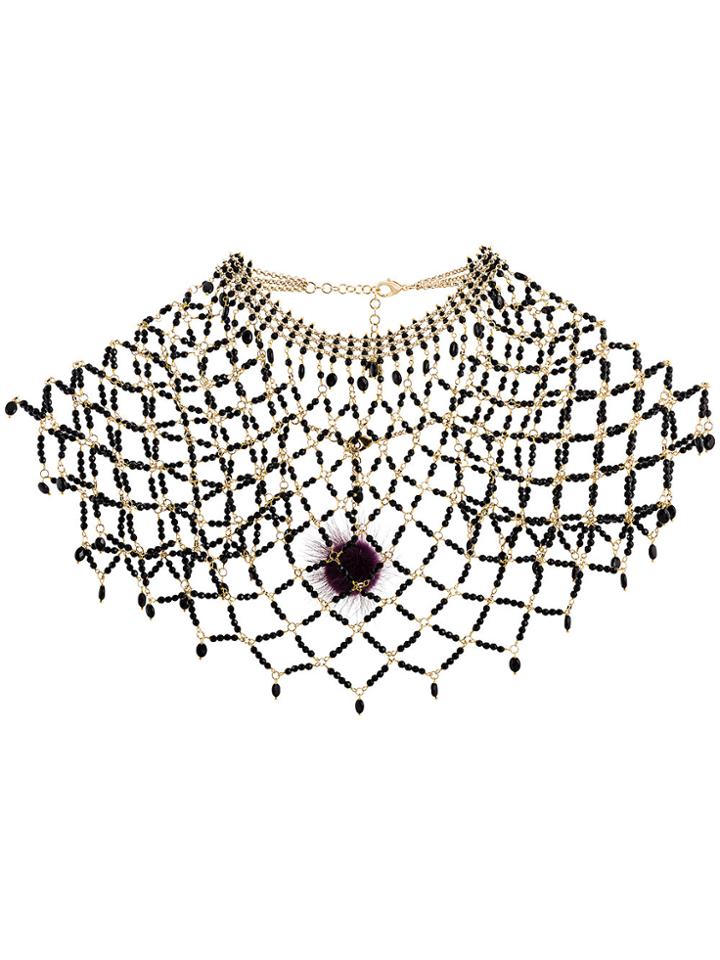Rosantica Rete Bead Embellished Choker - Metallic