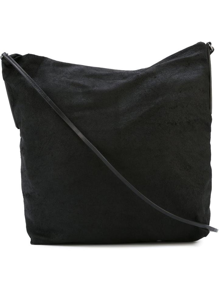 Rick Owens Open Top Crossbody Bag, Women's, Black, Lamb Skin