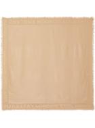 Burberry Monogram Silk Wool Jacquard Large Square Scarf - Neutrals