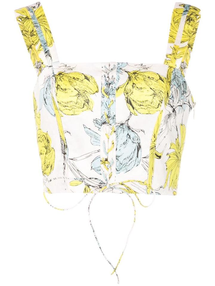 Alexis Kiddo Garden Blue Crop Top - Green