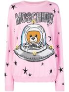 Moschino Teddy Logo Sweater - Pink & Purple