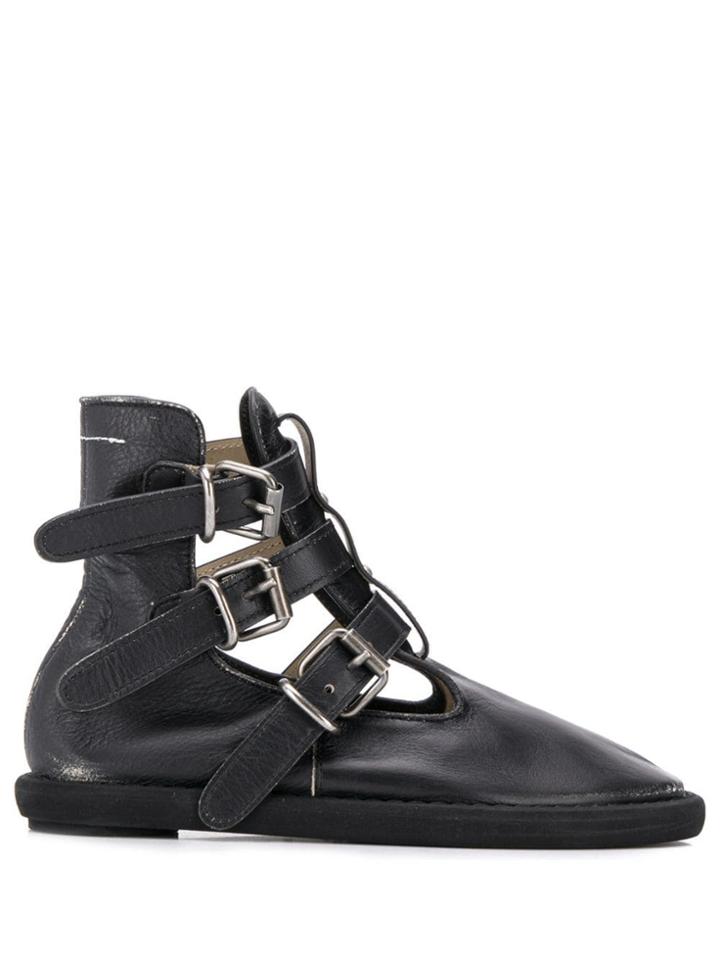 Mm6 Maison Margiela Side Buckles Boots - Black