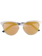 Gucci Eyewear Cat Eye Engraved Sunglasses, Women's, Size: 58, Grey, Acetate/metal