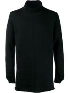 The Viridi-anne High Collar Long Length Sweatshirt - Black