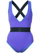 Dvf Diane Von Furstenberg Belted One Piece - Blue