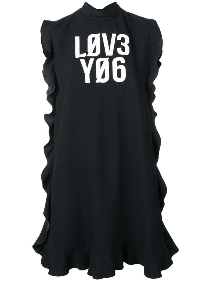 Red Valentino Love You Satin-back Crepe Dress - Black