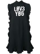 Red Valentino Love You Satin-back Crepe Dress - Black
