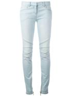 Balmain - Zipped Cuff Skinny Jeans - Women - Cotton/spandex/elastane - 36, Blue, Cotton/spandex/elastane