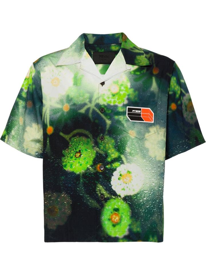 Prada Liquid Hydrangea Print Shirt - Black