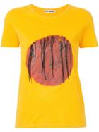 Issey Miyake Vintage Fringed Paint Effect T-shirt - Yellow & Orange