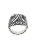 Nove25 Dotted Oval Signet Ring - Silver
