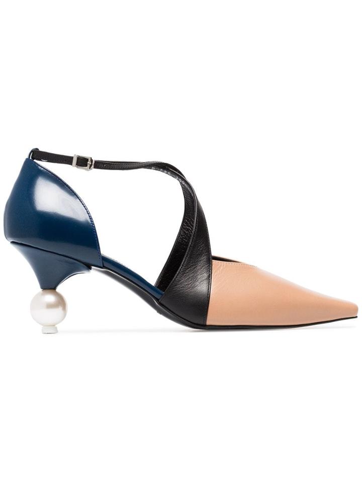 Yuul Yie Beige Cocktail 70 Leather Pumps - Neutrals