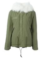 Mr & Mrs Italy Fur Hooded Parka, Women's, Size: S, Green, Cotton/lamb Skin/racoon Fur/viscose