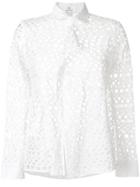 Y's By Yohji Yamamoto Vintage Eyelet Cut-out Shirt - White