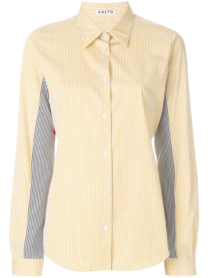 Aalto Striped Patchwork Shirt - Yellow & Orange