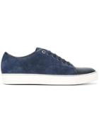 Lanvin Contrasted Toe Cap Sneakers, Men's, Size: 10, Blue, Suede/leather/rubber