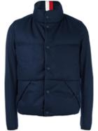 Moncler Grenoble High Neck Buttoned Jacket, Men's, Size: Medium, Blue, Polyamide/wool/feather Down