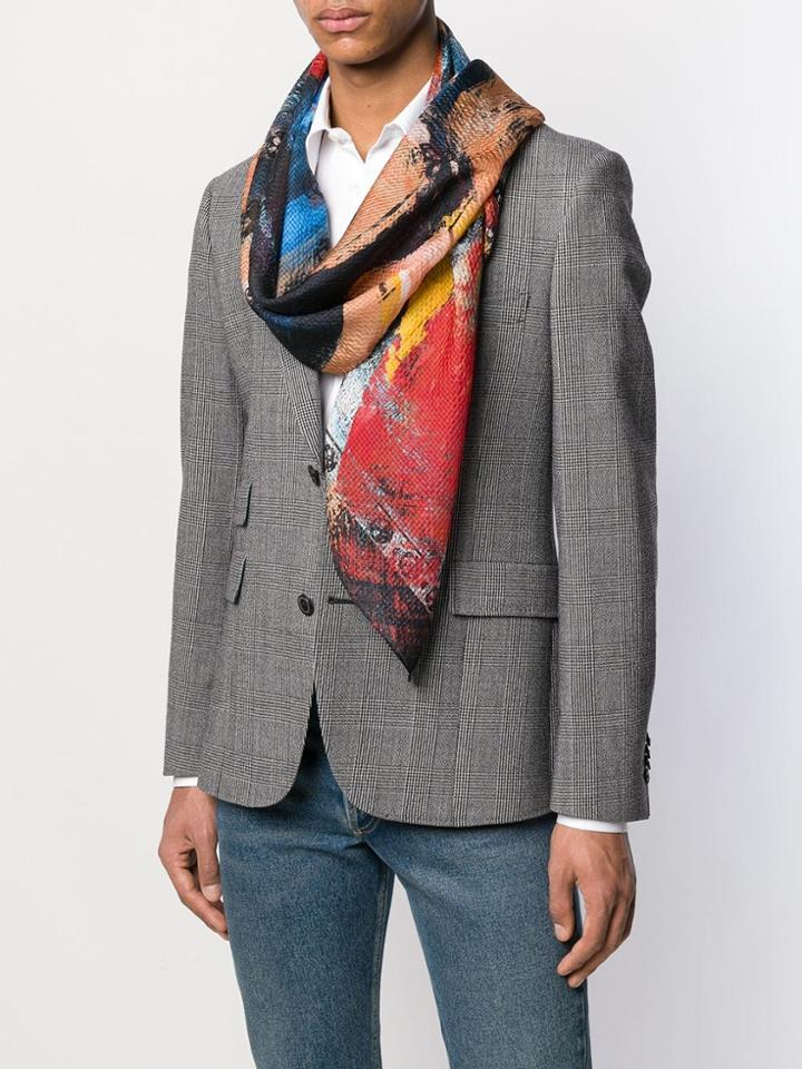 Alexander Mcqueen Printed Skull Scarf - Black