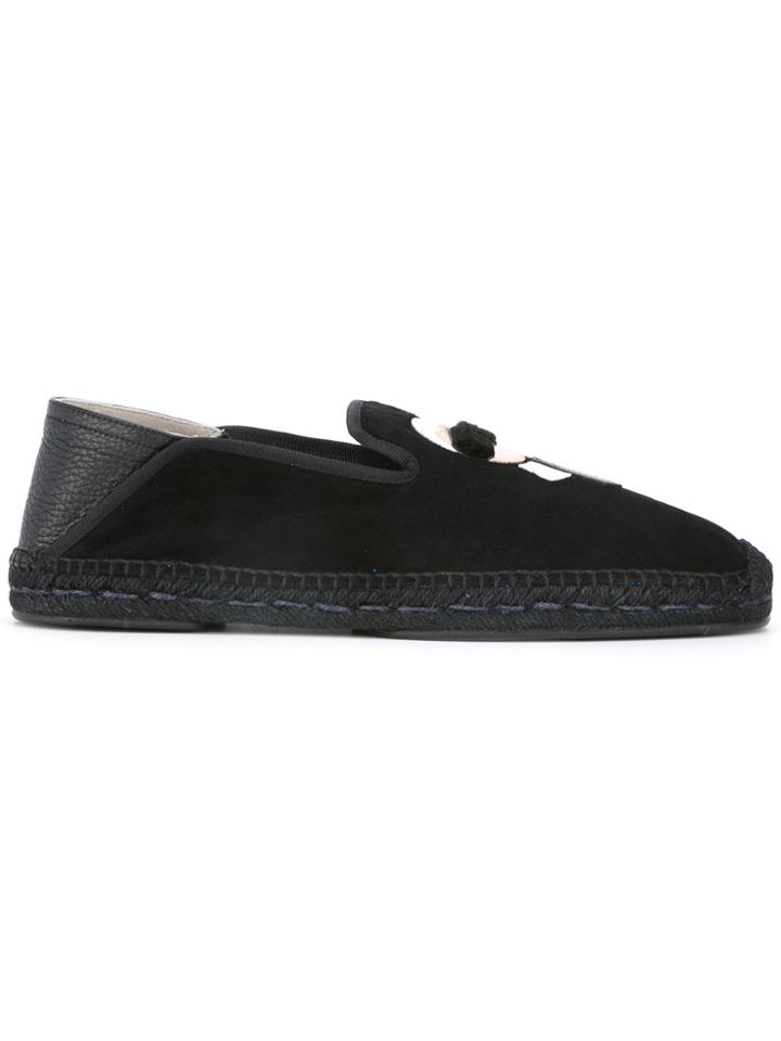 Fendi Appliquéd Espadrilles - Black