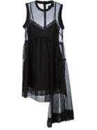 Simone Rocha Sheer Flared Dress, Women's, Size: 8, Black, Polyester/viscose/polyamide/silk